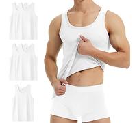 YouShow Débardeur Homme Blancs Marcel Homme 100% Coton Lot de 5 Maillot de Corps Blancs S