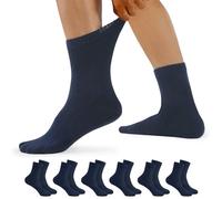 YouShow Diabetiques Chaussettes 6 Paires Homme Femme sans Elastique non Comprimantes Confortable Coton Chaussettes Marine 47-50