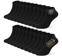 YouShow Lot de 10 paires de chaussettes basses courtes en coton unisexe pour homme et femme, 39-42