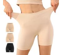 YouShow Lot de 3 Boxer Femme Shorty Femmes Panty Coton Short Caleçon avec Entrejambe Large Coton Noir Beiges L