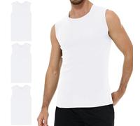 YouShow Lot de 3 débardeurs pour homme 100% coton sans manches avec encolure ronde, L