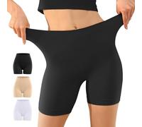 YouShow Lot de 3 Shorty Femme sous Jupe Douce Boxer Short Sécurité Legging Court sans Couture Noir Beiges Blancs XL