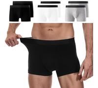 YouShow Lot de 6 Boxers Homme Coton, Caleçon pour Homme, Confortable et Doux, Ceinture Élastique, Stretch Ajustés sans Étiquette, S Noir ×2, Gris ×2, Blanc ×2