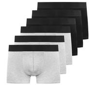 YouShow Lot de 6 Boxers Homme Coton, Caleçon pour Homme, Confortable et Doux, Ceinture Élastique, Stretch Ajustés sans Étiquette, M Noir ×3, Gris ×3
