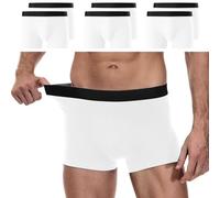 YouShow Lot de 6 Boxers Homme Coton, Caleçon pour Homme, Confortable et Doux, Ceinture Élastique, Stretch Ajustés sans Étiquette, S Blanc ×6