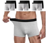YouShow Lot de 6 Boxers Homme Coton, Caleçon pour Homme, Confortable et Doux, Ceinture Élastique, Stretch Ajustés sans Étiquette, 3XL Noir ×3, Gris ×3