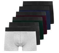 YouShow Lot de 6 Boxers Homme Coton, Caleçon pour Homme, Confortable et Doux, Ceinture Élastique, Stretch Ajustés sans Étiquette, L Multicolore