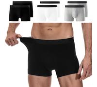 YouShow Lot de 6 Boxers Homme Coton, Caleçon pour Homme, Confortable et Doux, Ceinture Élastique, Stretch Ajustés sans Étiquette, L Noir ×2, Gris ×2, Blanc ×2
