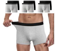 YouShow Lot de 6 Boxers Homme Coton, Caleçon pour Homme, Confortable et Doux, Ceinture Élastique, Stretch Ajustés sans Étiquette, XL Noir ×3, Gris ×3