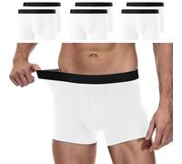 YouShow Lot de 6 Boxers Homme Coton, Caleçon pour Homme, Confortable et Doux, Ceinture Élastique, Stretch Ajustés sans Étiquette, XL Blanc ×6