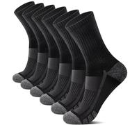 YouShow Lot de 6 paires de chaussettes de randonnée, de tennis, de sport, rembourrées, respirantes et douces en coton, Noir x 6, 39-42