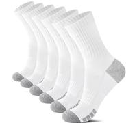 YouShow Lot de 6 paires de chaussettes de randonnée, de tennis, de sport, rembourrées, respirantes et douces en coton, Blanc x 6, 39-42