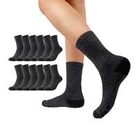 YouShow Lot de 6 paires de chaussettes de randonnée, de tennis, de sport, rembourrées, respirantes et douces en coton, Gris foncé x 6, 47-50