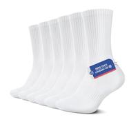 YouShow Lot de 6 paires de Chaussettes de Tennis Classiques pour Homme et Femme Cotton Respirantes -Blance 43-46