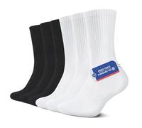 YouShow Lot de 6 paires de Chaussettes de Tennis Classiques pour Homme et Femme - Noir et blanc, 3 x noir + 3 x blanc, 43-46