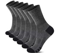 YouShow Lot de 6 paires de chaussettes de tennis pour homme et femme - Chaussettes de sport et de randonnée - Rembourrées - Respirantes - En coton doux, Gris foncé x 6, 35-38