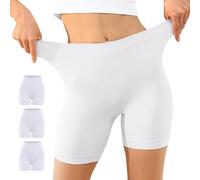 YouShow Short Leggings Sport Femme sous Jupe ou Robe Anti-frottement Pantalons de Cyclisme pour Femme Legging Court sans Couture Boxer Short Sécurité Lot de 3 Blancs L