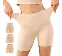 YouShow Shorty Femme sous Jupe Legging Court Anti Frottement Cuisse Boxer Short Cycliste Femme Douce Lot de 3 Beiges L
