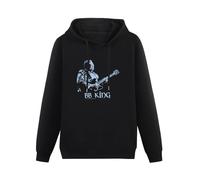 YOUSICHUANG BB King Vintage Jazz Blues Band Tour Hoody Unisex Ptinted Hoodies Long Sleeve Men's Hooded with Pocket Black S