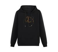 YOUSICHUANG Fibonacci Golden Ratio Circle Hoody Unisex Ptinted Hoodies Long Sleeve Men's Hooded with Pocket Black XL