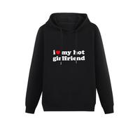YOUSICHUANG I Love My Hot Girlfriend I Heart My Hot Girlfriend Hoody Unisex Long Sleeve Hooded with Pocket Black XXXL