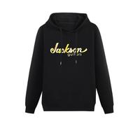 YOUSICHUANG Jackson Guitars Logo Hoody Unisex Ptinted Hoodies Long Sleeve Men's Hooded with Pocket Black XXL