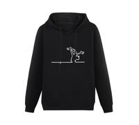 YOUSICHUANG La Linea The Line Osvaldo Cavandoli TV Hoody Unisex Ptinted Hoodies Long Sleeve Men's Hooded with Pocket Black M
