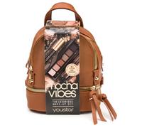 youstar Backpack SMOKEY 01 - Mocha Vibes Kit de maquillage avec palette d'ombre à paupières Smokey Brown, mascara volume XXL & eyeliner Khôl - Coffret cadeau de beauté végétalien dans un mini sac à