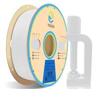 YOUSU Filament en polypropylène PP 1,75 mm (± 0,03) pour imprimante 3D avec feuille de construction incluse, filament ultra-résistant semi-flexible, blanc 1 kg (2,2 lb)