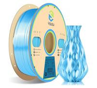 YOUSU PLA Silk Filament for 3D Printer, Gold PLA 3D Printer Material, Metallic Glossy Finish with Dimensional Accuracy +/ - 0.03mm, 1.75mm Silk PLA Filament Spool for FDM 3D Print (Blue)