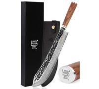 YOUSUNLONG Couteau Boucher 30,5cm Couteau à découper de Chef - Damas Japonais - Couteau à Steak Cimeter - Manche en Bois de Noyer - pour Couteau à Viande Cimeter Steak