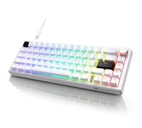 YOUSUOMASTER X82 Clavier de jeu filaire avec bouton de volume, montage sur joint de clavier mécanique à 60 % rétroéclairé RVB avec logiciel, mini claviers avec 66 touches, interrupteur rouge