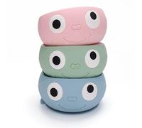 YOUTALI Ensemble de 3 Bols Ventouse Pour Bébé en Silicone Alimentaire, Rose, Vert Et Bleu Avec Smiley, Pour Une diversification alimentaire bébé Sans BPA, Micro-Ondable Et Lave-Vaisselle