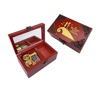 Youtang Christmas Boîte à musique à bijoux avec miroir Boîte à musique en bois sculpté Boîte-cadeau à liquidation Jouer C'est Halloween, mouvement d'or