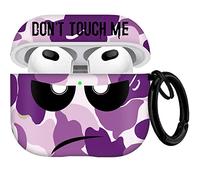 Youtec Coque pour AirPods 3 2021, Don't Touch Me avec porte-clés - Coque souple et résistante aux chocs pour homme et femme - Compatible avec étui de chargement AirPods 3, violet
