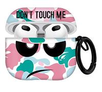 Youtec Coque pour AirPods 3 2021, Don't Touch Me avec porte-clés - Coque souple et résistante aux chocs pour homme et femme - Compatible avec étui de chargement AirPods 3, rose