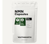 Youth & Earth Les capsules NAD stimulent l'énergie et le métabolisme, déverrouillent la fonction cellulaire, réparation de l'ADN, anti-âge et augmentent les niveaux de NAD+ - 500 mg (60 gélules)