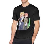 Youth Miss Kobayashi's Dragon Maid Casual T Shirt Hip hop Short Sleeve Comfortable Round Neck Tee Manches Courtes(Large)