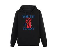 Youth of Today Fist Hoody Unisex Ptinted Hoodies Long Sleeve Men's Hooded with Pocket Black XXL