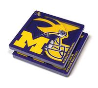 YouTheFan Dessous de Verre Unisexe NCAA Michigan Wolverines Logo Series, Couleurs de l'équipe, x 10,2 cm