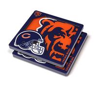 YouTheFan Dessous de Verre Unisexe NFL Chicago Bears Logo Series, Couleurs de l'équipe, x 10,2 cm