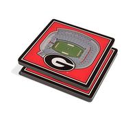 YouTheFan NCAA Georgia Bulldogs Sanford Stadium 3D StadiumViews Dessous de Verre, Couleur de l'équipe, 10,2 x 10,2 x 0,7938 cm