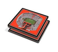 YouTheFan NCAA Texas Tech Red Raiders Jones AT&T Stadium 3D StadiumViews Dessous de Verre Team, 10,2 x 10,2 x 0,8 cm
