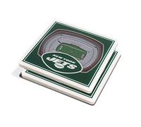 YouTheFan New York Jets 3D NFL Stadium Lot de 2 Dessous de Verre