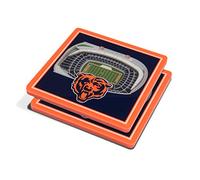 YouTheFan NFL Chicago Bears 3D StadiumView Dessous de verre - Champ de soldats