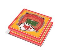 YouTheFan NFL Kansas City Chiefs 3D StadiumView Dessous de Verre - Stade en Pointe de flèche