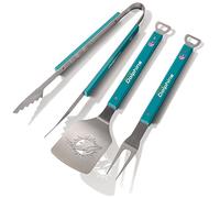 YouTheFan NFL Miami Dolphins Spirit Series Ensemble de Barbecue 3 pièces en Acier Inoxydable, 55,9 x 22,9 cm