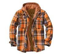 Youthful flying Hommes Veste de Bûcheron à Capuche Chemise Polaire Matelassée Chemise à Carreaux Hiver Veste de Travail(Size:4XL,Color:B)