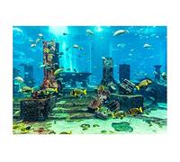 YOUTHINK Affiche D'Aquarium, Corail Aquarium Fond Affiche sous-Marine Aquarium Décorations Murales Autocollant(76 * 46Cm)