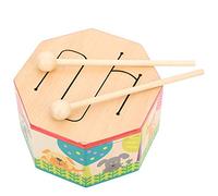 YOUTHINK Tambour a Main Jouet en Bois Instrument de Musique Apprentissage Jouet Éducatif Tambour Solide en Bois Jouet Musical pour Enfants Enfant